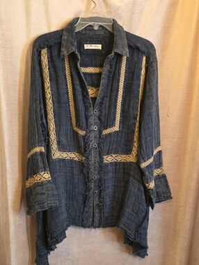 Free People Ranch Wash Textured Shirt-Women